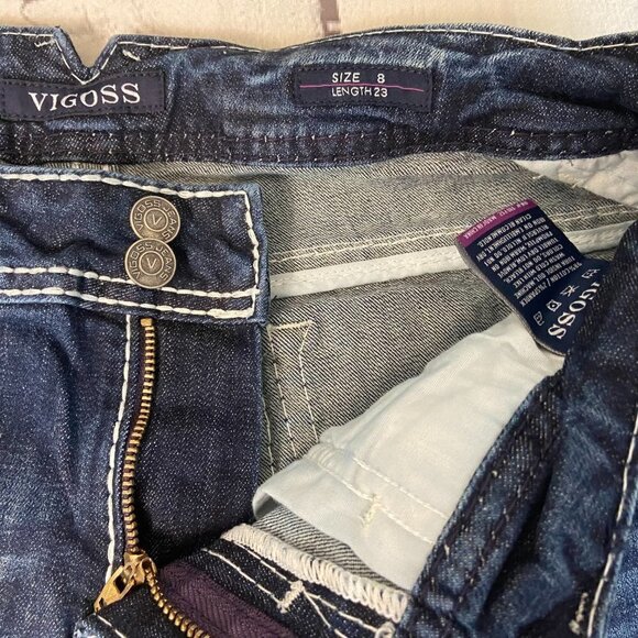 Vigoss Capri Jeans Women's Size 8 (30 x 25) The Dublin High Rise Dark Wash - Picture 9 of 13